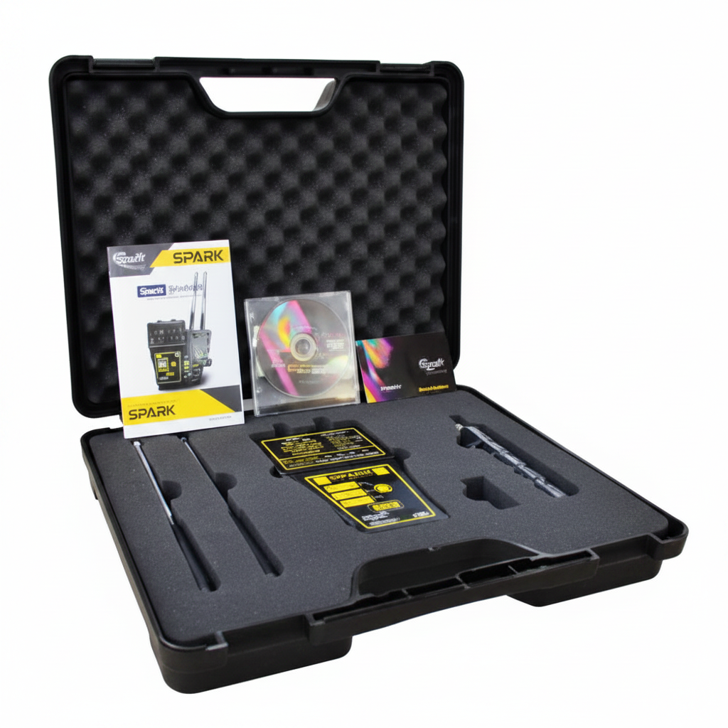 SPARK - Black case open with accessories