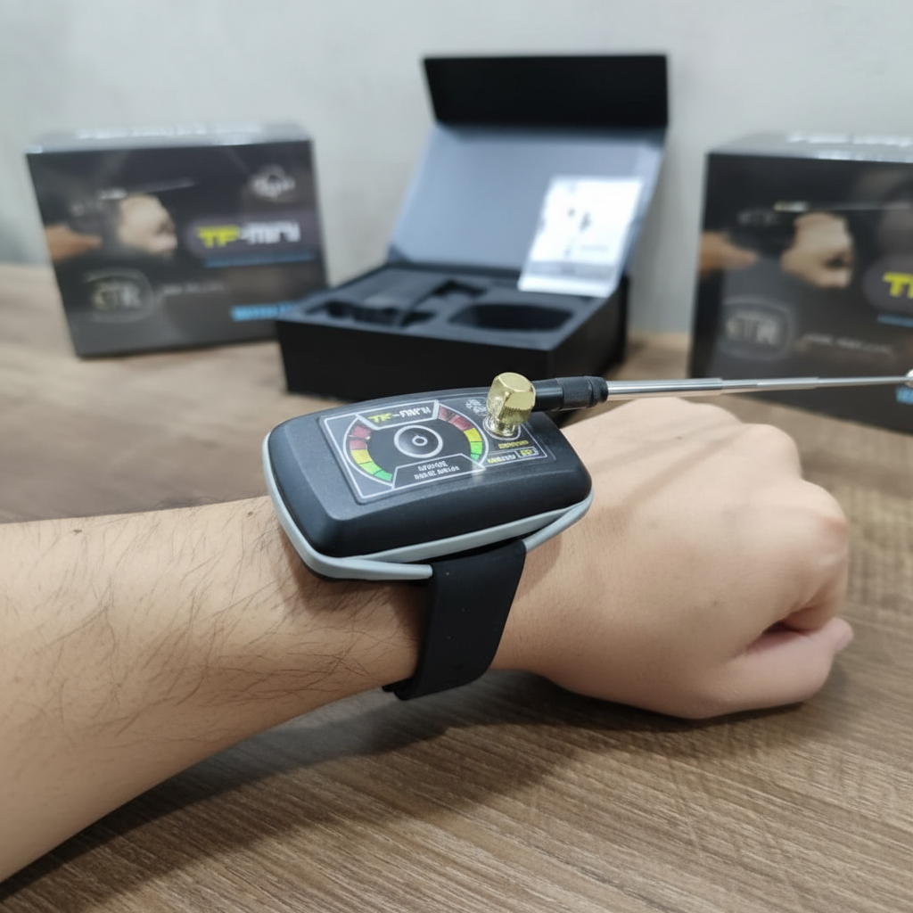 TR-Mini - On wrist close up with box